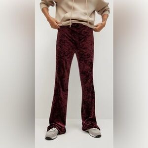 (MNG) Velvet Burgundy womens Pants